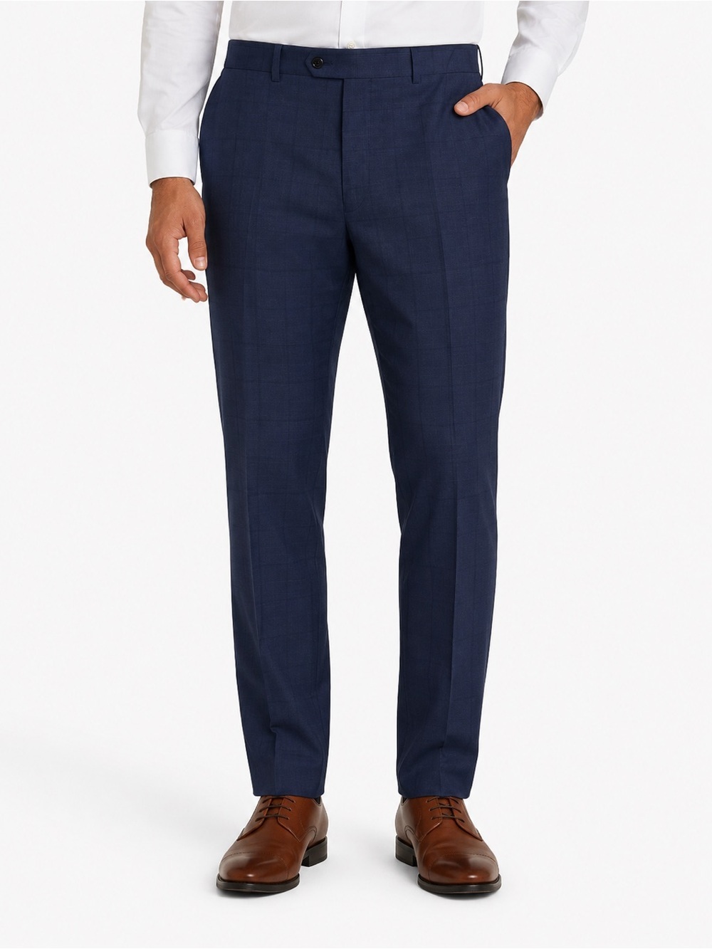 Lauren Ralph Lauren Wool Dress Pants 42x30 Navy Windowpane NWOT